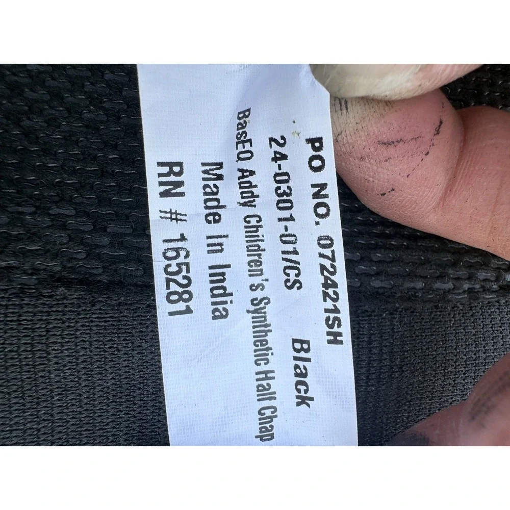 BasEQ Child Medium CM Black Synthetic Half‎ Chaps Lot of 2 Pairs Equestrian